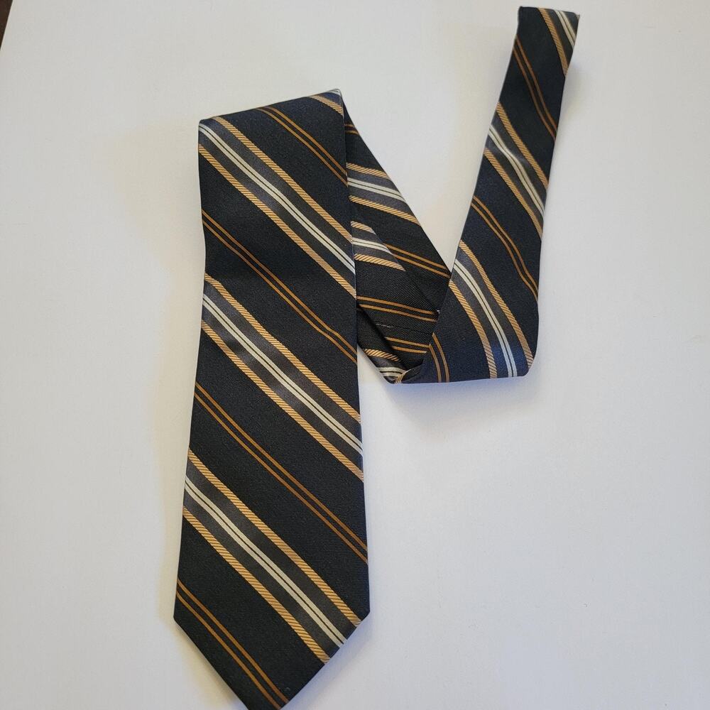 Ike Behar Neck Tie Mens Blue Diagonal Stripe Business Dress Office Workwear